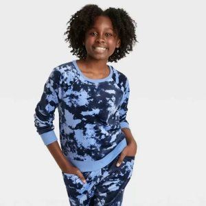 Art Class Blue Tie Dye Velour Sweatshirt sz S (6/6X)